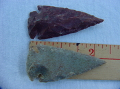2 reproduction arrowheads 2 1/4 inch jasper arrow heads z169