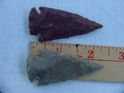 2 reproduction arrowheads 2 1/4 inch jasper arrow heads z169