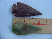 2 reproduction arrow heads 2 1/4 inch jasper arrowheads z116