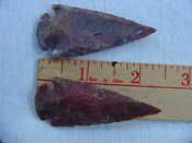 2 reproduction arrowheads 2 1/4 inch jasper arrow heads z128