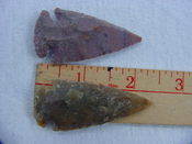 2 reproduction arrowheads 2 1/4 inch jasper arrow heads  z146