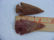 2 reproduction arrowheads 2 1/4 inch jasper arrow heads z151