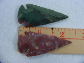 2 reproduction arrowheads 2 1/4 inch jasper arrow heads z124
