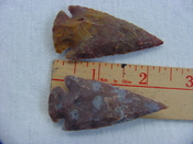 2 reproduction arrow heads 2 1/4 inch jasper arrowheads z113