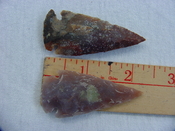 2 reproduction arrowheads 2 1/4 inch jasper arrow heads  z123