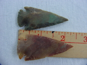 2 reproduction arrowheads 2 1/4 inch jasper arrow heads z170