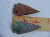 2 reproduction arrowheads 2 1/4 inch jasper arrow heads z171