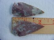 2 reproduction arrowheads 2 1/4 inch jasper arrow heads z173