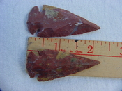 2 reproduction arrowheads 2 1/4 inch jasper arrow heads z174