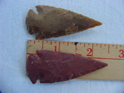2 reproduction arrow heads 2 1/4 inch jasper arrowheads z107