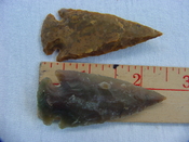 2 reproduction arrowheads 2 1/4 inch jasper arrow heads z125