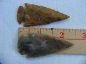 2 reproduction arrowheads 2 1/4 inch jasper arrow heads z125