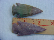 2 reproduction arrowheads 2 1/4 inch jasper arrow heads  z130