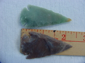 2 reproduction arrowheads 2 1/4 inch jasper arrow heads z157