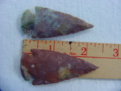 2 reproduction arrowheads 2 1/4 inch jasper arrow heads z149