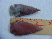 2 reproduction arrowheads 2 1/4 inch jasper arrow heads z149