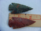 2 reproduction arrowheads 2 1/4 inch jasper arrow heads z148