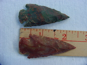 2 reproduction arrowheads 2 1/4 inch jasper arrow heads z148