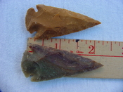 2 reproduction arrowheads 2 1/4 inch jasper arrow heads z163