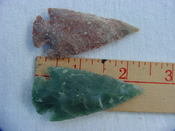 2 reproduction arrowheads 2 1/4 inch jasper arrow heads z164