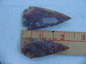 2 reproduction arrowheads 2 1/4 inch jasper arrow heads z126