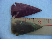 2 reproduction arrowheads 2  inch jasper arrow heads z184