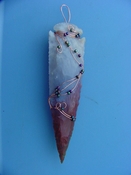 4 1/2" inch spearhead point wire wrapped beaded reproduction wr6