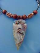 2 1/4" arrowhead necklace wire wrapped beautiful replica wrn26