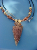 2 1/4" arrowhead necklace wire wrapped beautiful replica wrn7