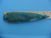 6.50" stone spearhead replica green stone spear head point z429