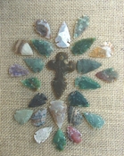 24 bulk arrowheads & 1 cross spearhead jewelry,arts,crafts kx897