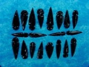 20 obsidian spearheads reproduction black arrowheads O48