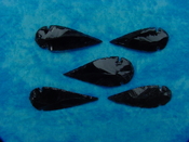 5 obsidian spearheads reproduction black arrowheads O74