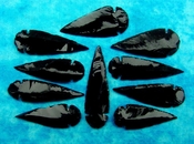 10 obsidian arrowheads reproduction black spearheads o17