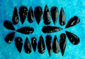 20 obsidian spearheads reproduction black arrowheads O76