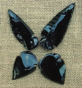 4 pcs obsidian arrowheads reproduction black arrowheads O105