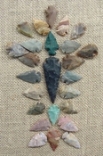 24 stone arrowheads 1 spearhead bulk arrowheads earthy ms4