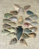 24 stone arrowheads 1 spearhead bulk arrowheads earthy ms6