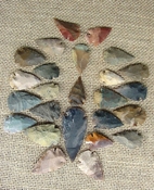 24 stone arrowheads 1 spearhead bulk arrowheads earthy ms18