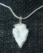 1.18" druzy arrowhead necklace reproduction white crystal na39