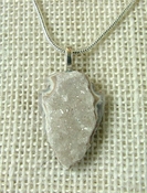 1.32" druzy arrowhead necklace reproduction white crystal na37