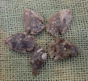 5 arrowheads reproduction brown speckled arrowheads ks329