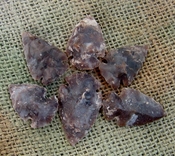 6 arrowheads reproduction brown speckled arrowheads ks328