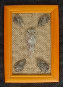 Framed arrowheads spearhead collection replica earthy tones pf13