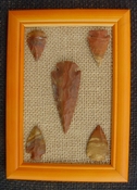 Framed arrowhead spearhead collections replica earthy tones pf11