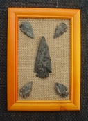 Framed arrowheads spearhead collection replica earthy tones pf10