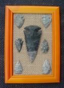 Framed arrowheads spearhead replica collection earth tones pf17