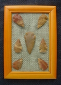 Framed arrowheads spearhead replica collection earth tones pf15