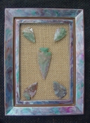 Custom framed arrowhead spearhead replica collection pastel  pf9