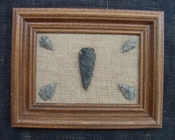 Framed arrowhead spearhead replica collection earth tones pf24